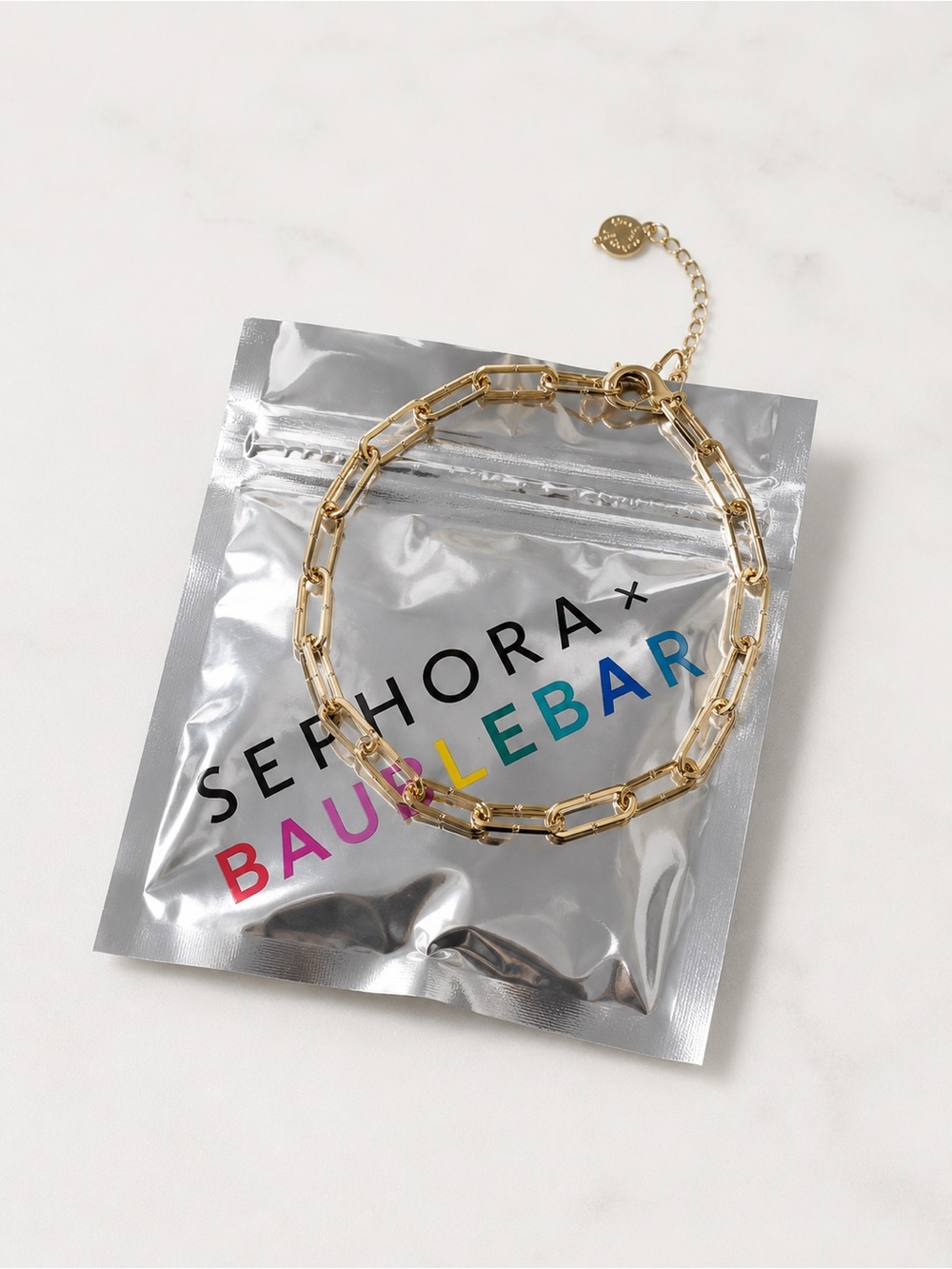 Sephora x BaubleBar Gold Paperclip Chain Bracelet – New in Package